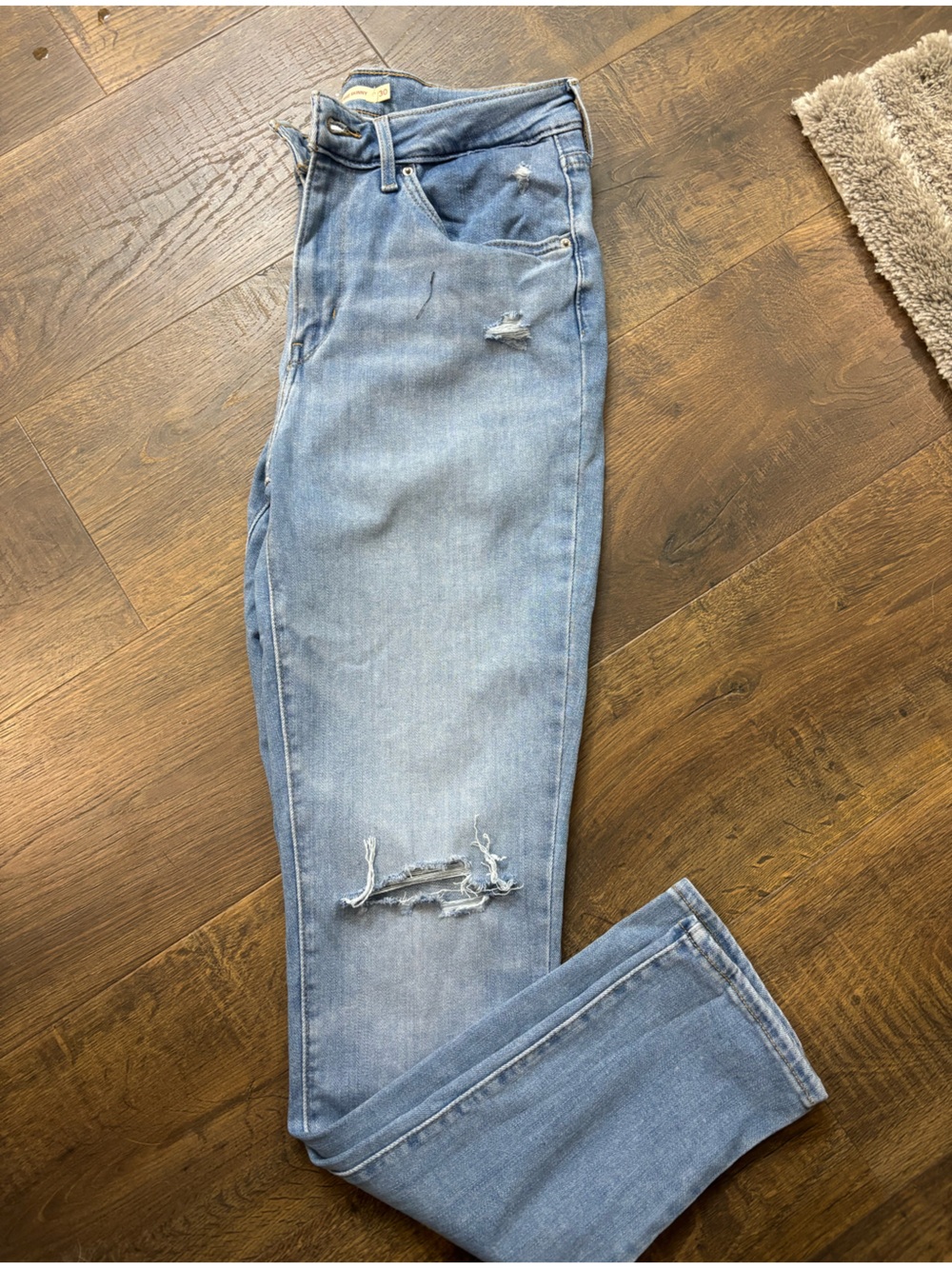 Levi's Light Blue Skinny Distressed Jeans
